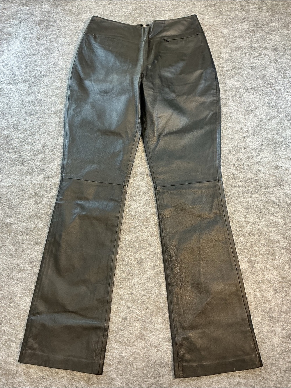 VINTAGE Newport News 90s Y2K Black Leather Flare Pant Size 4